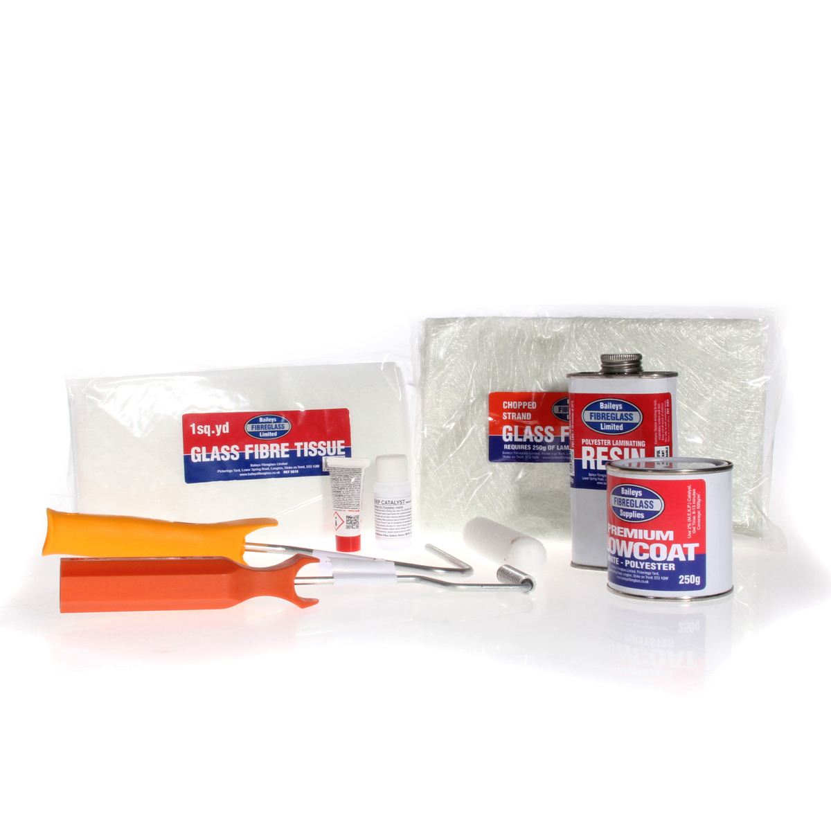 Baileys Fibreglass Gelcoat Repair Kit with Tools (4 sq ft / 250g) Camper Warehouse
