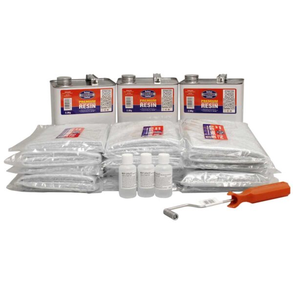 Baileys Fibreglass Repair Kit with Bubble Burster (120 sq ft) Camper Warehouse